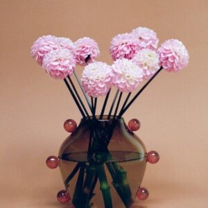 Pink Glass Sculptural Vase