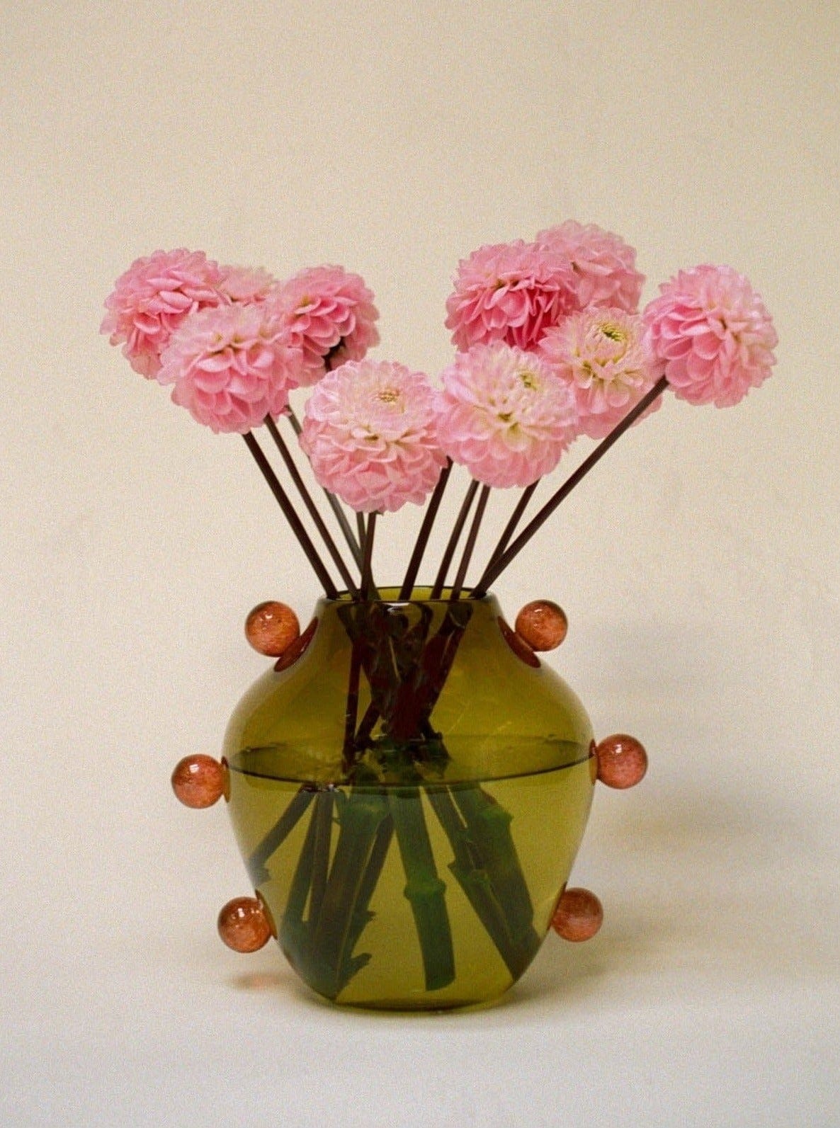 Pink Glass Sculptural Vase - Image 3