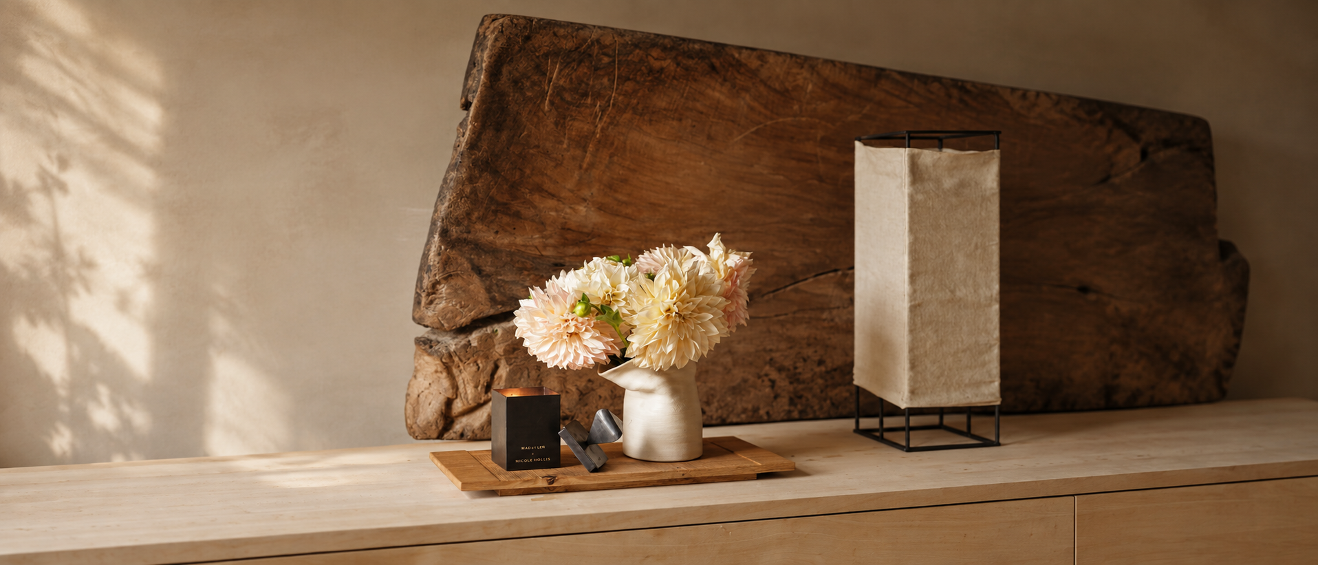 Decorative forms displayed naturally within an interior