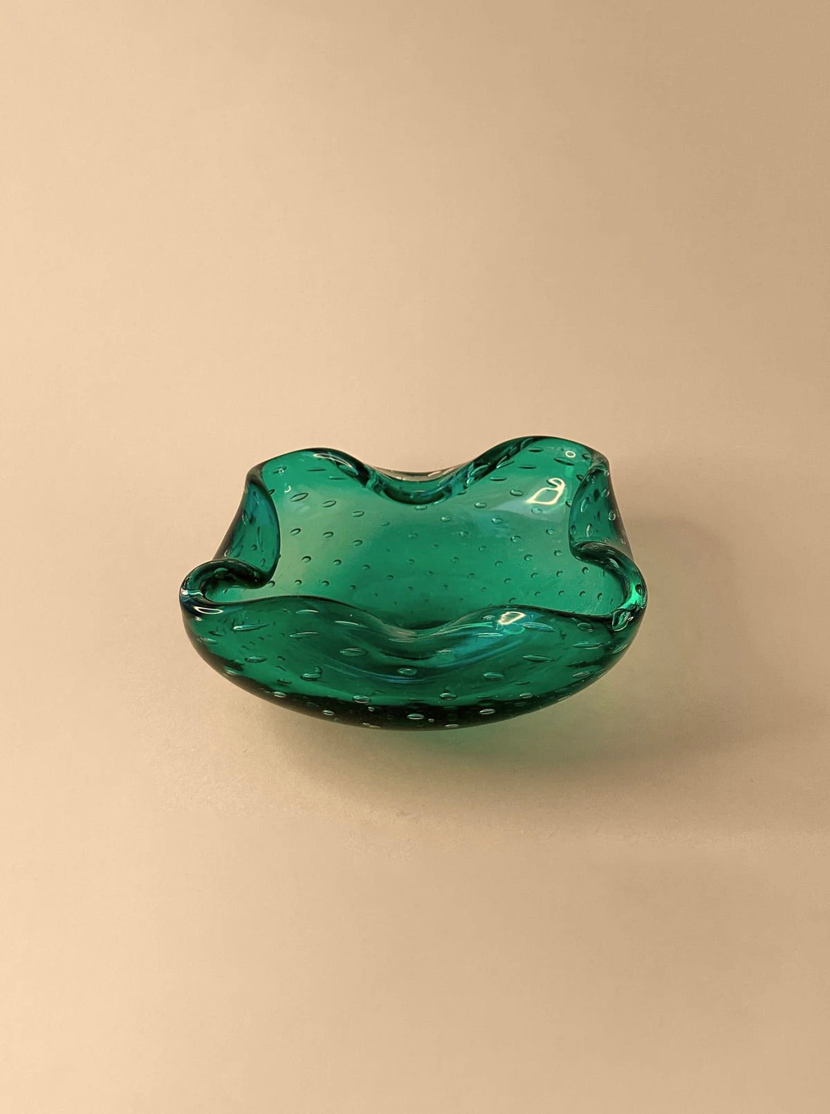 Mint Green Bubble Glass Decorative Ashtray - Image 2