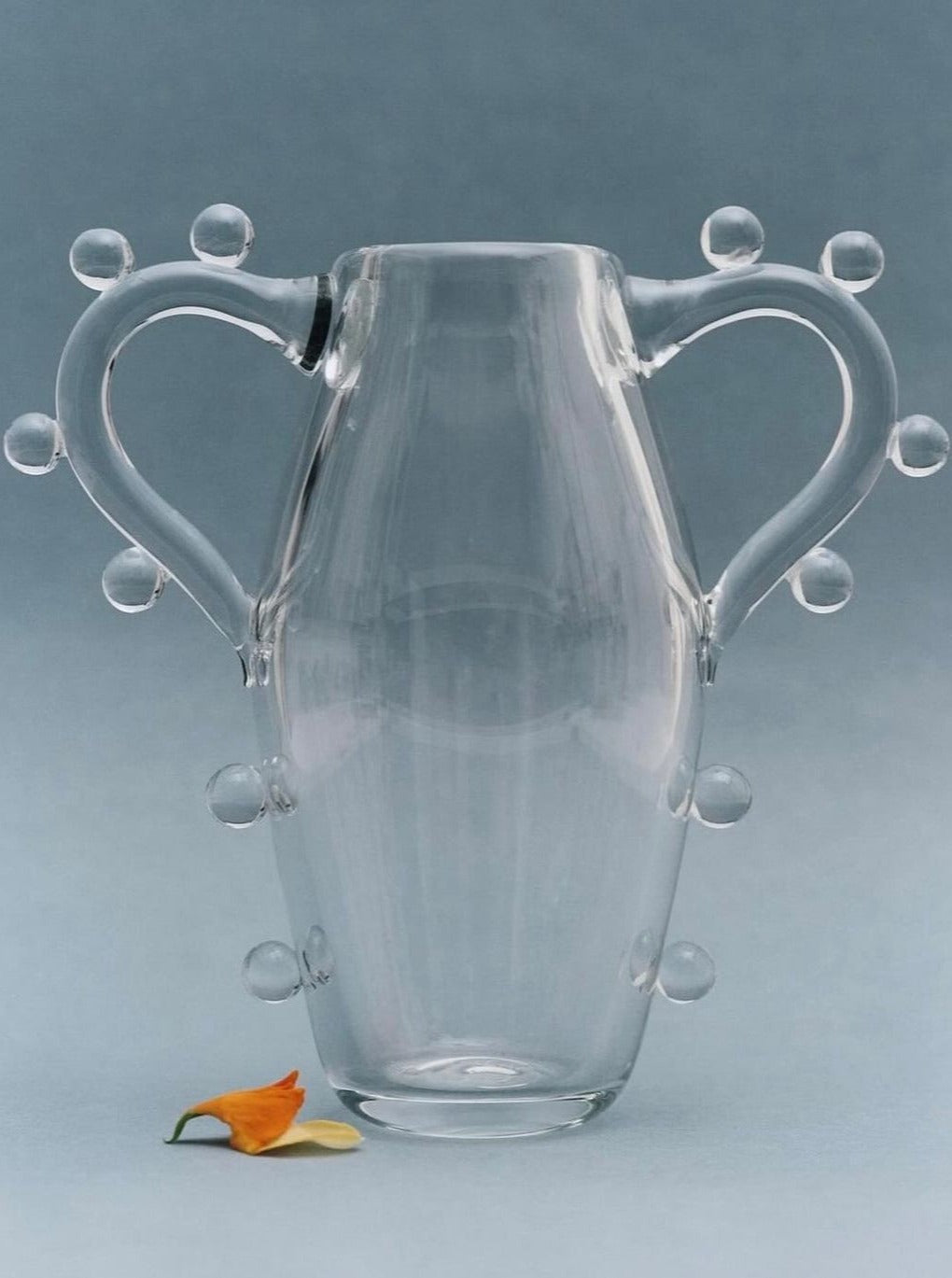 Clear Double-Handled Glass Vase - Image 2