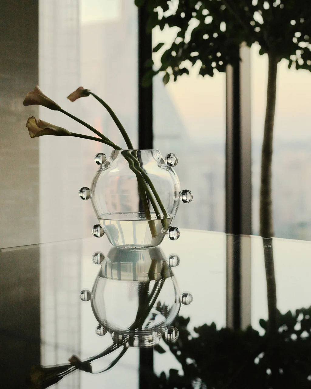 Clear Handblown Glass Vase