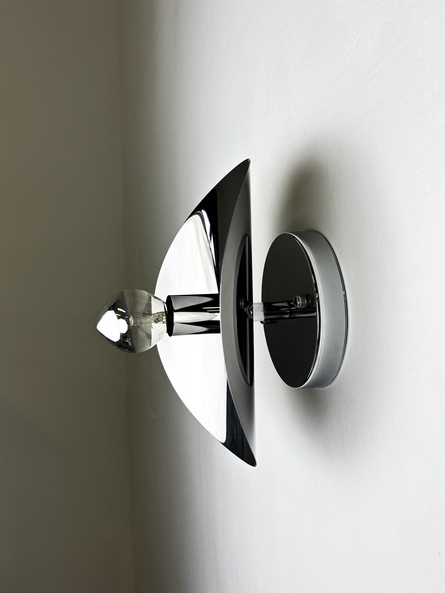 1970s Chrome Metal Wall Sconce