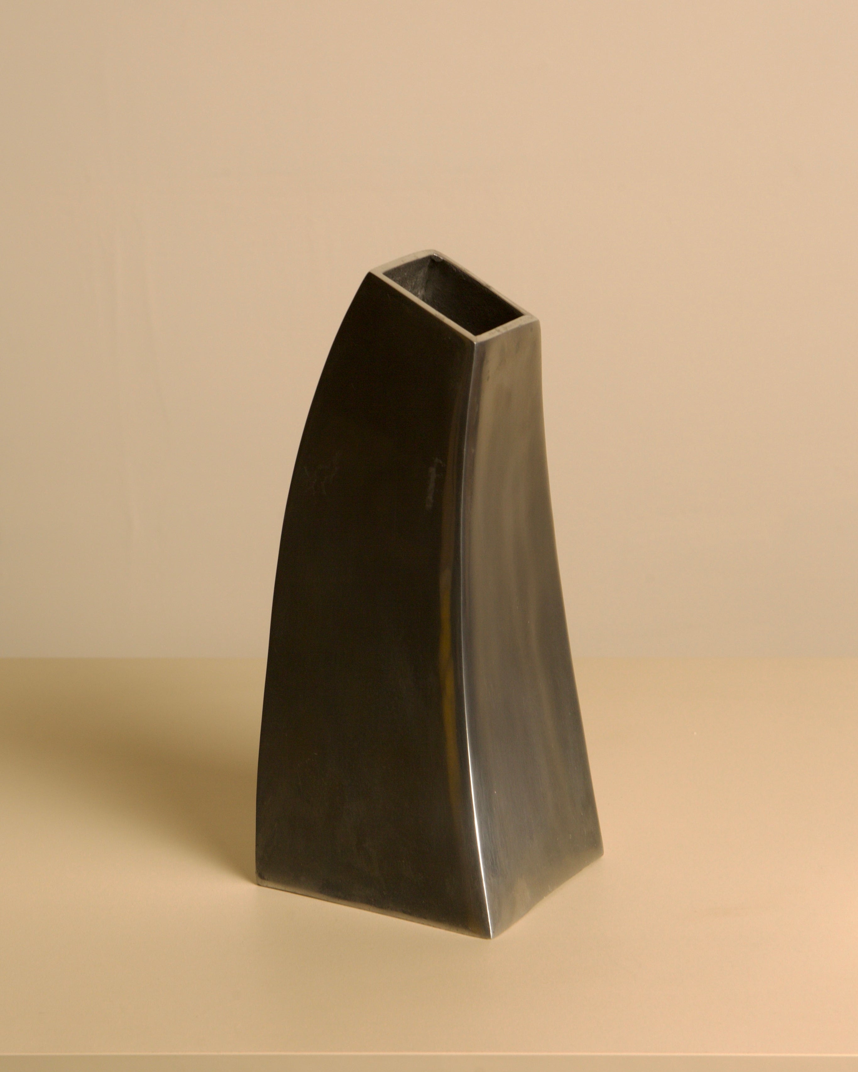 1980s Cast Aluminum Horn Vase