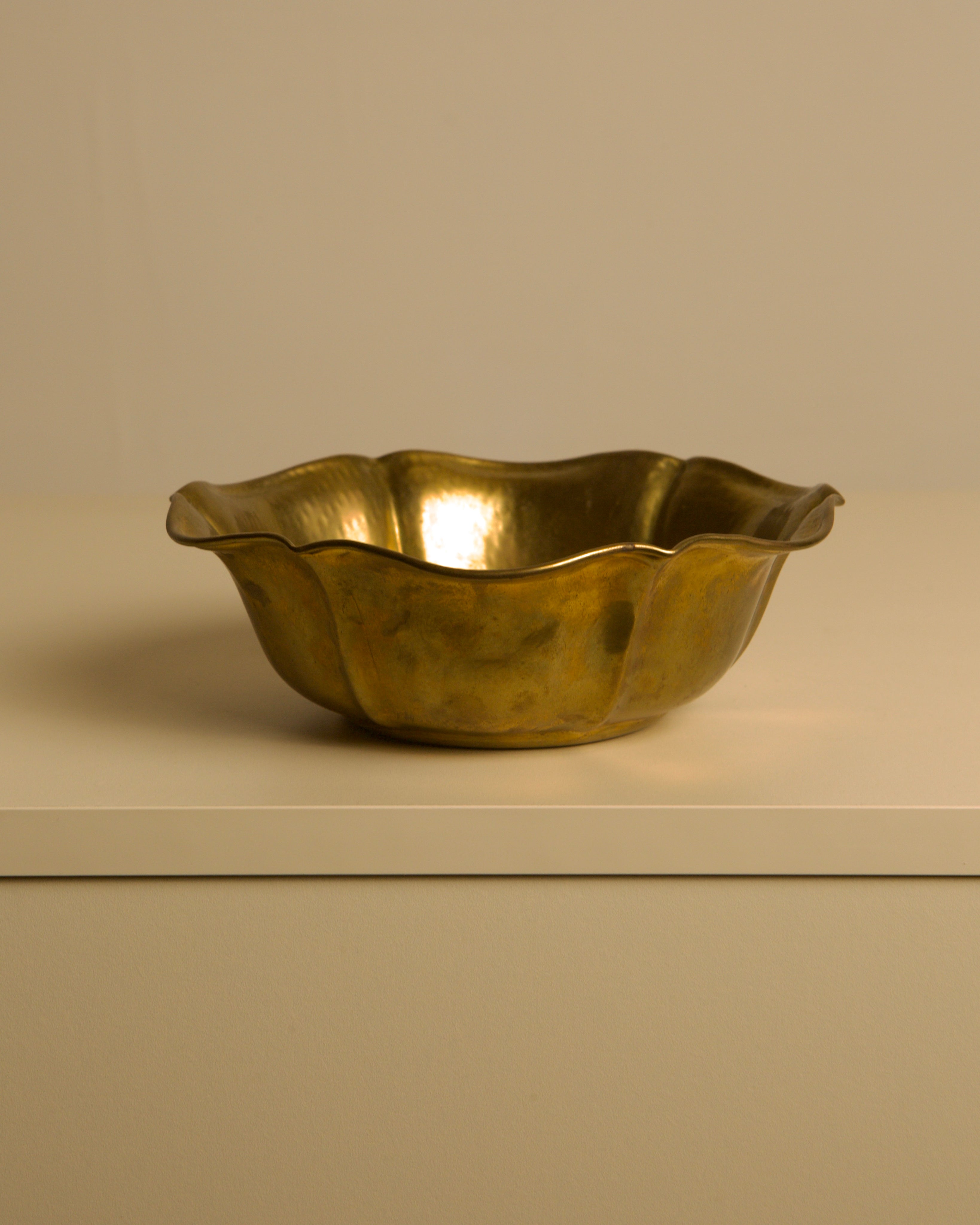 Italian Brass Flower Trinket Tray