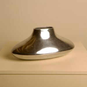 1980s Flat Cast Aluminum Vase