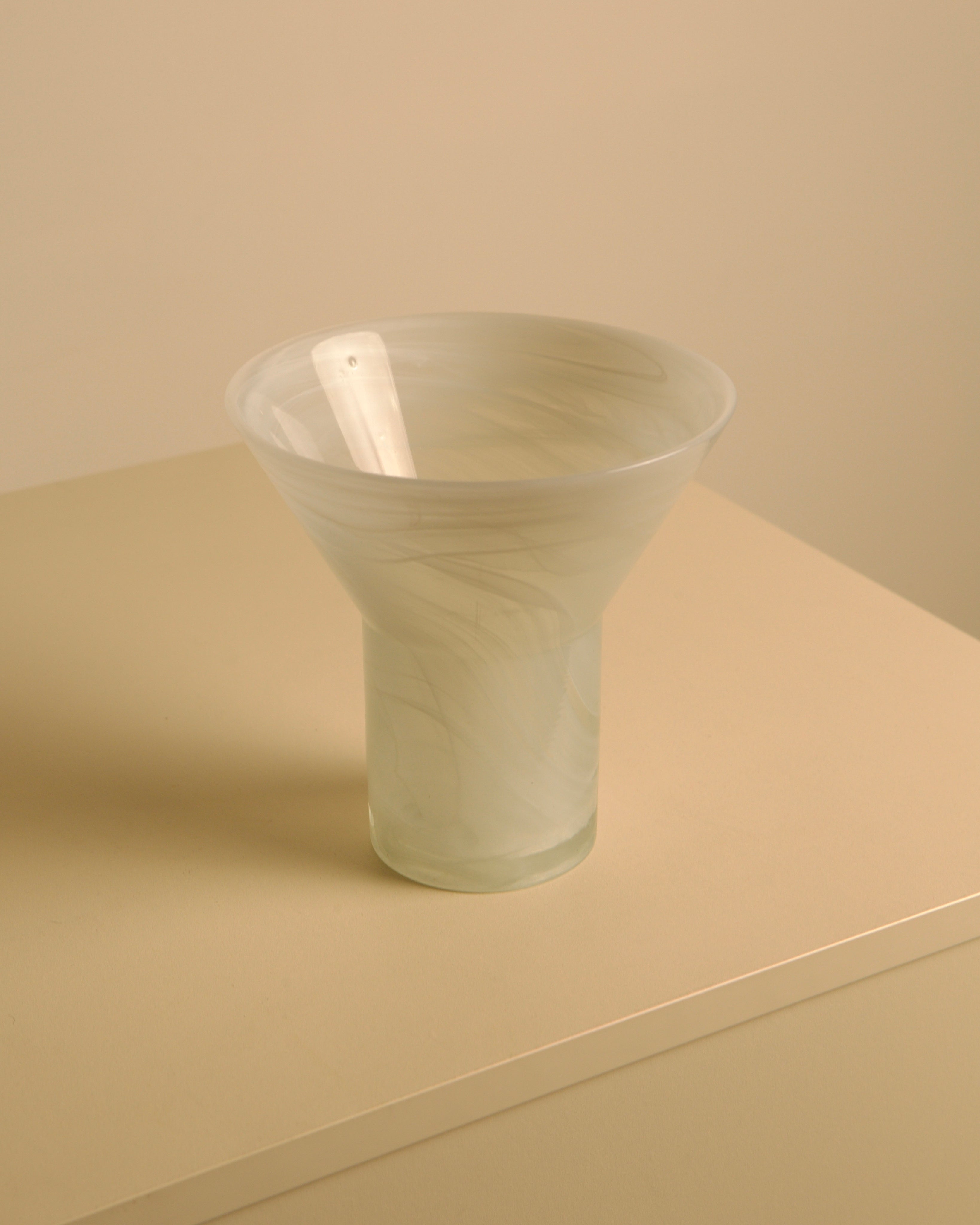 1980s Transparent Murano Glass Vase