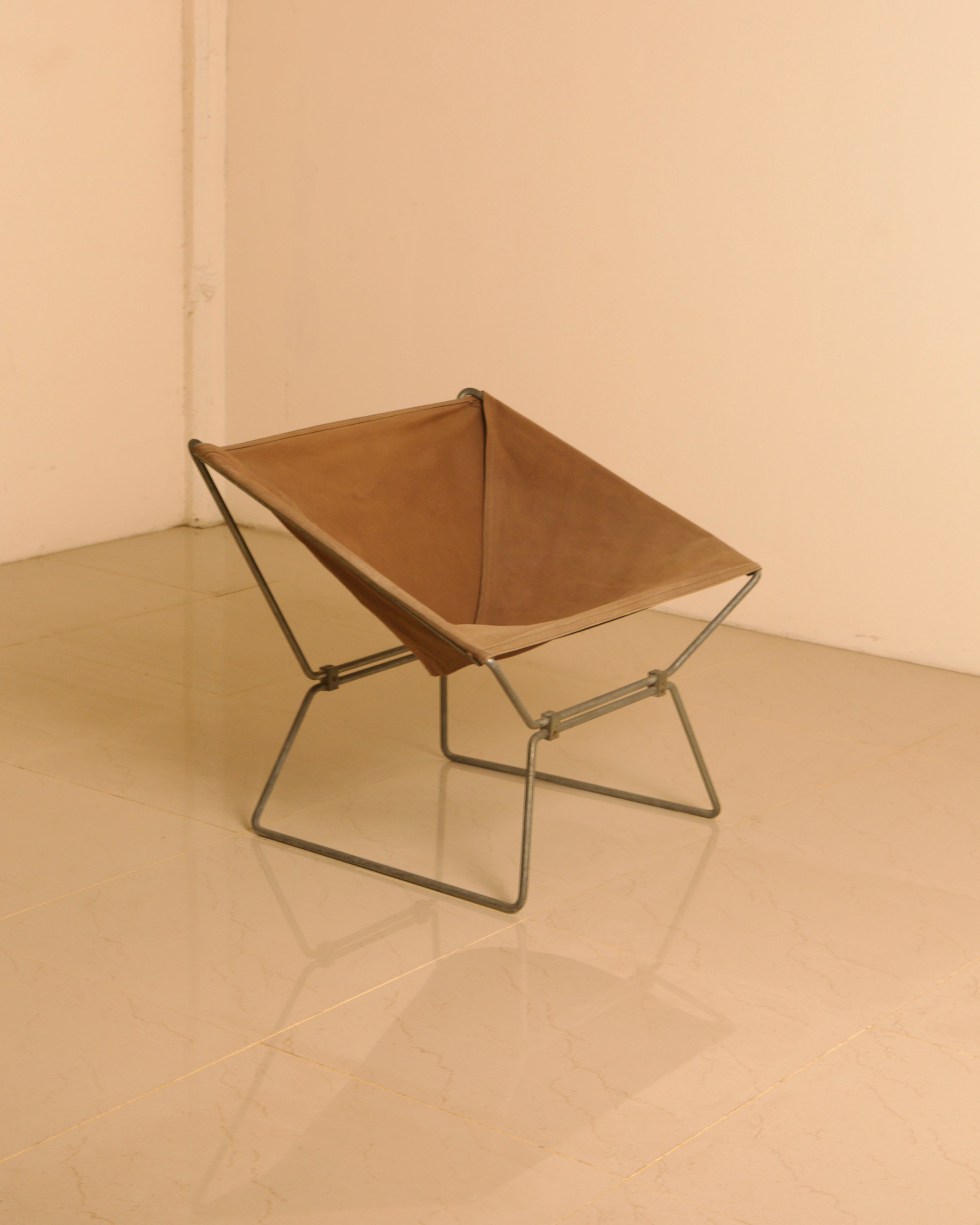 1950s Canvas Lounge Armchair - Image 9