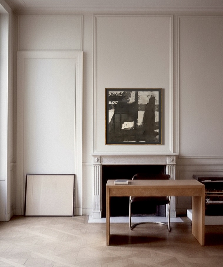 Ink and Charcoal Canvas Wall Art - Image 2