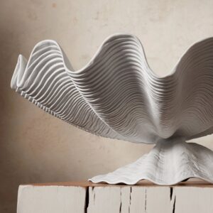 Large White Porcelain Shell Bowl