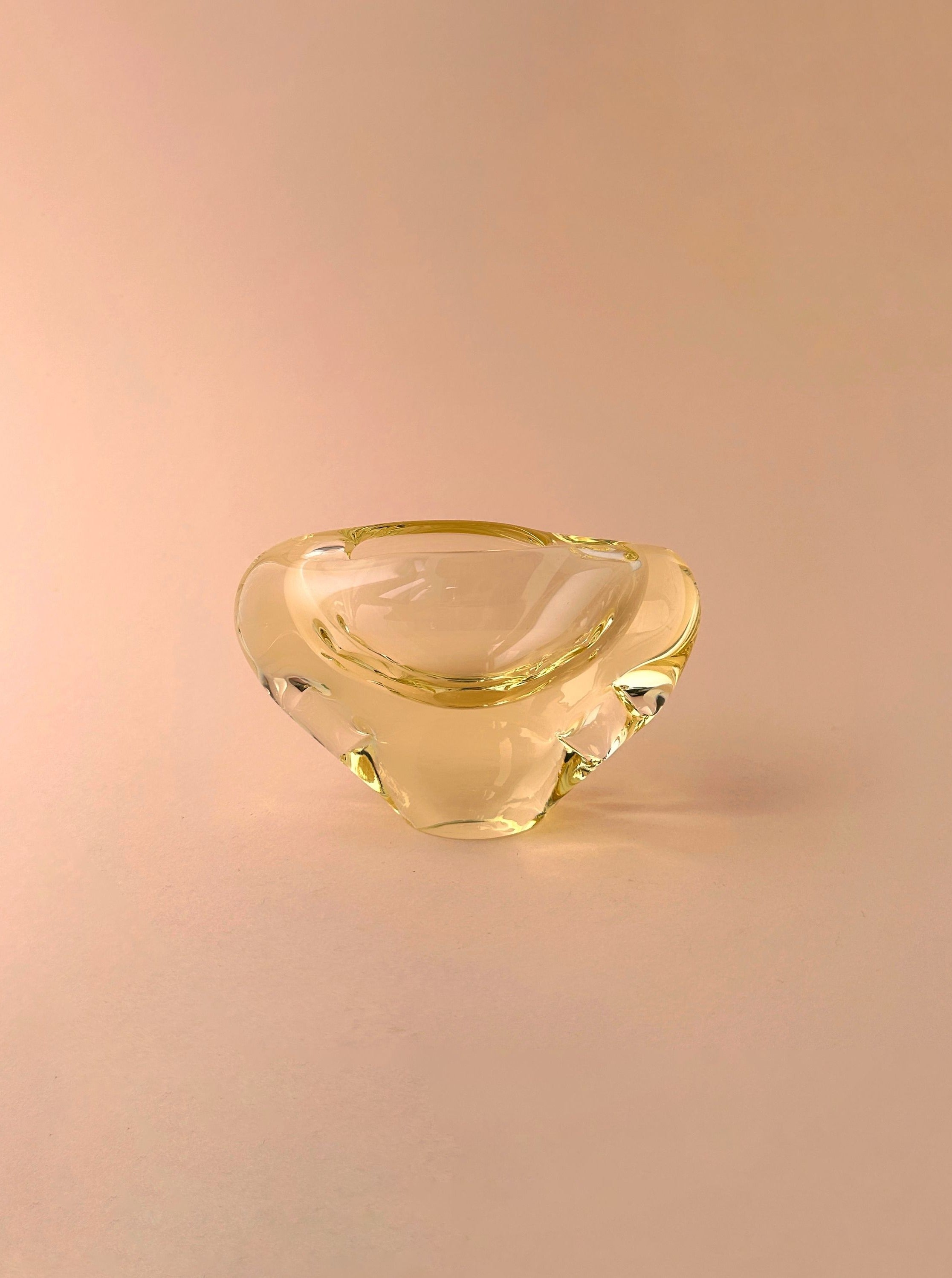 Citrine Glass Decorative Ashtray