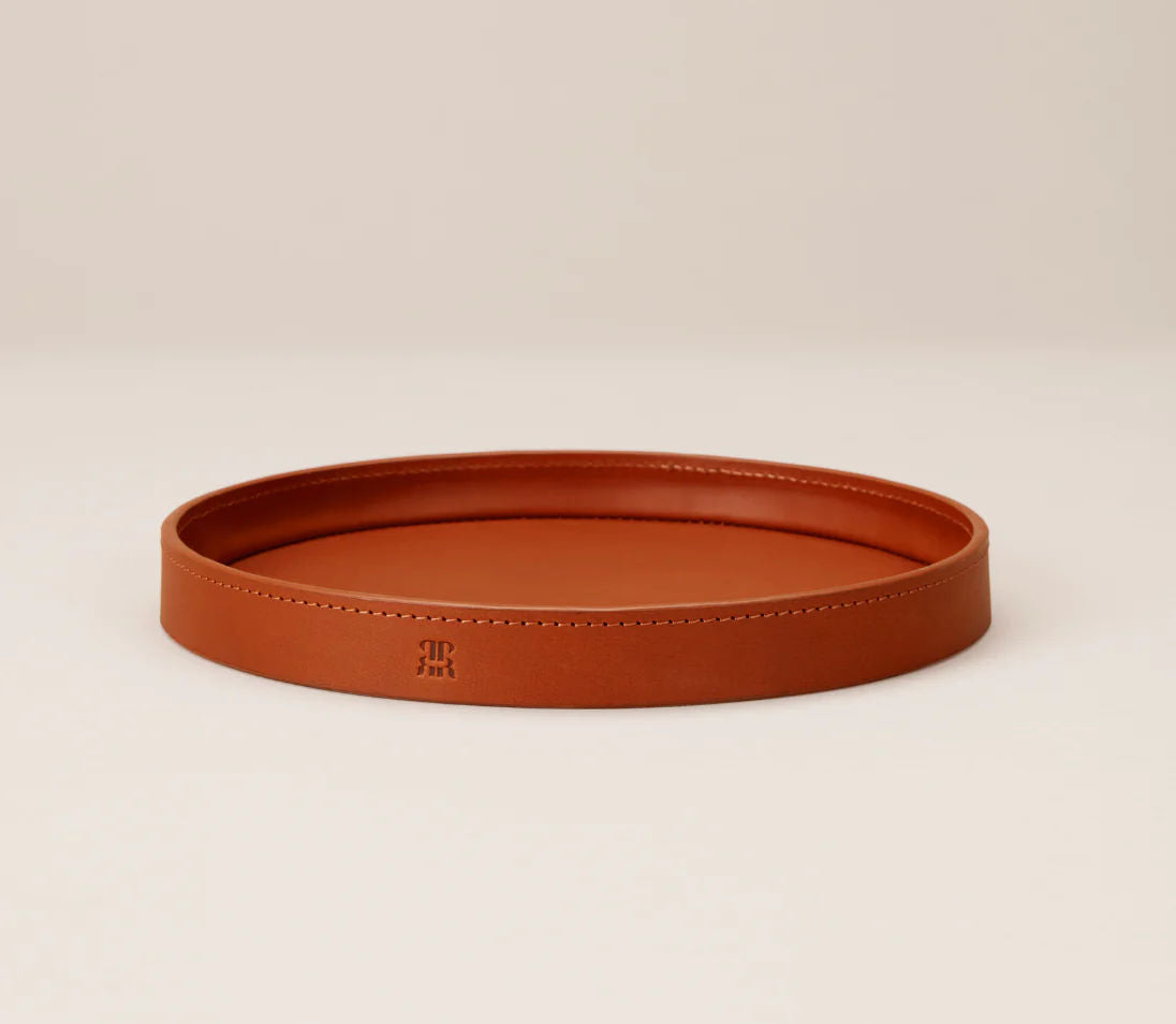 Round Leather Trinket Tray - Image 9