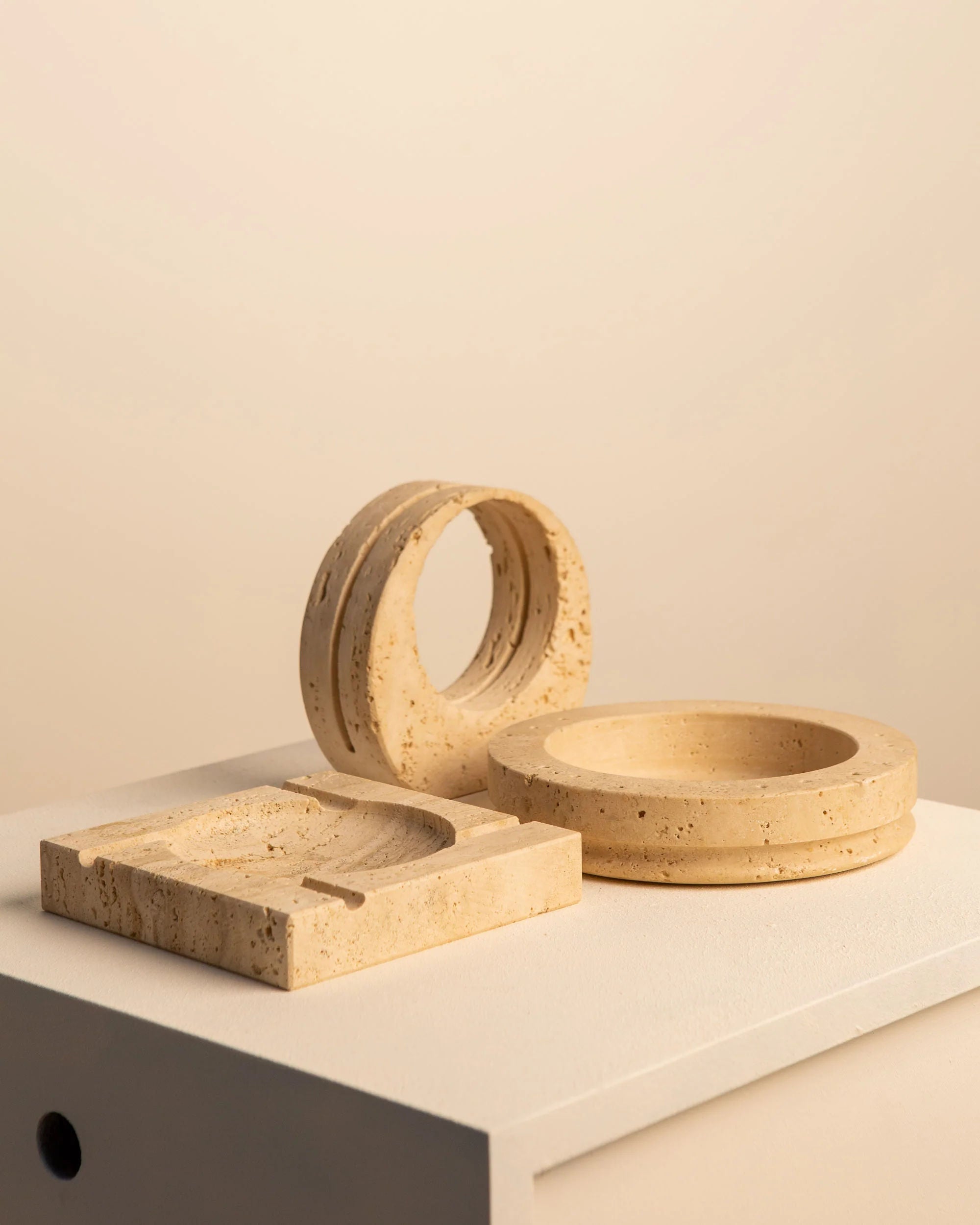 Natural Travertine Desk Accessory Set - Image 2