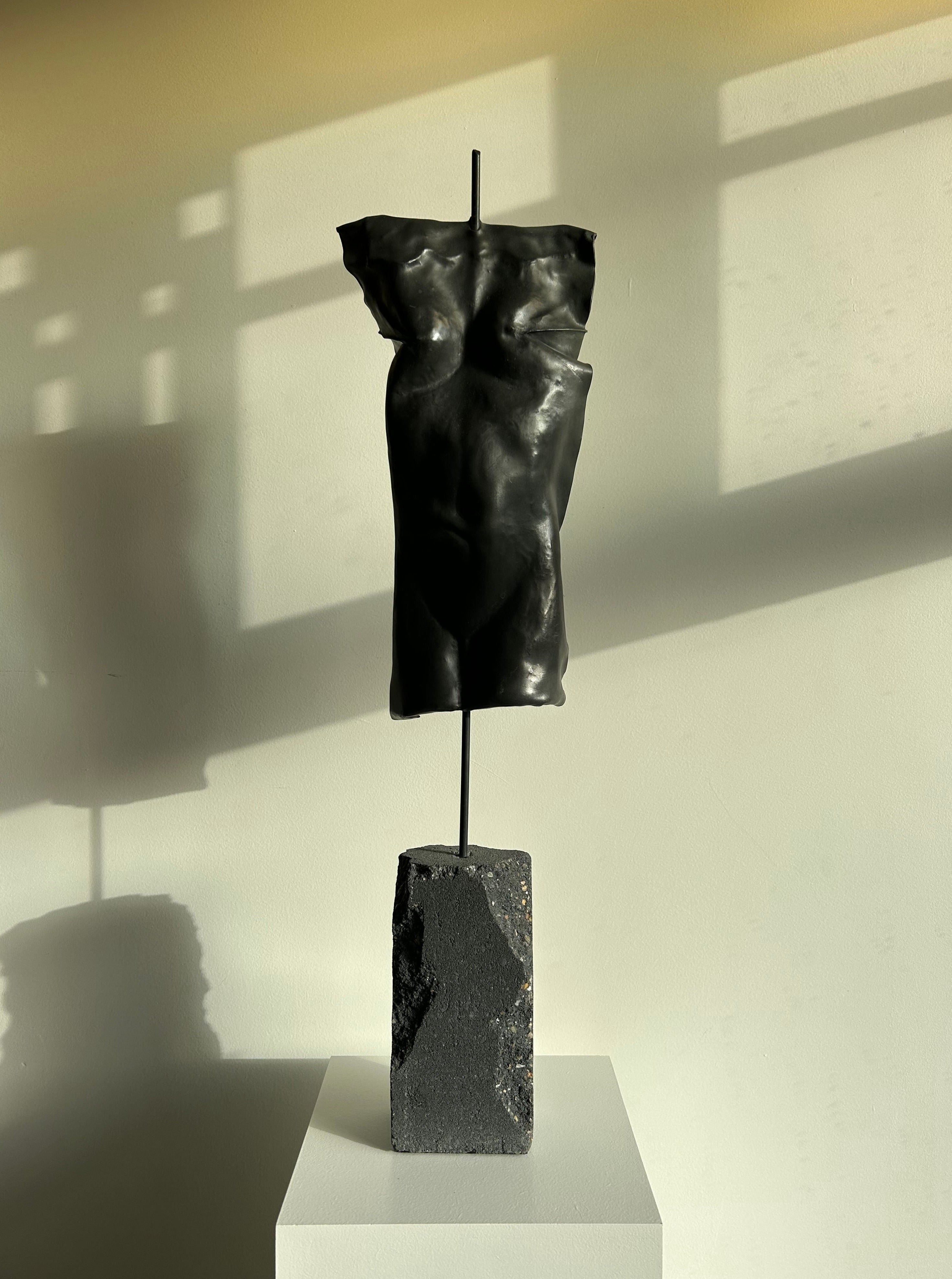 XL Metal and Concrete Torso Sculpture