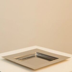 Slim Silver Metal Decorative Tray
