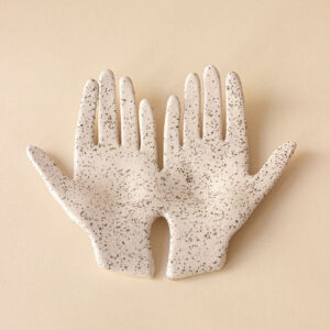 Double Hand Ceramic Trinket Tray