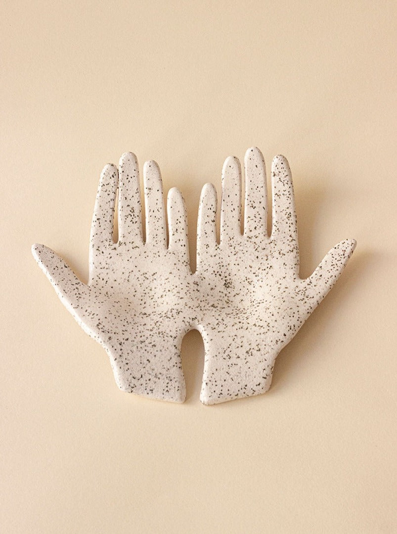 Double Hand Ceramic Trinket Tray