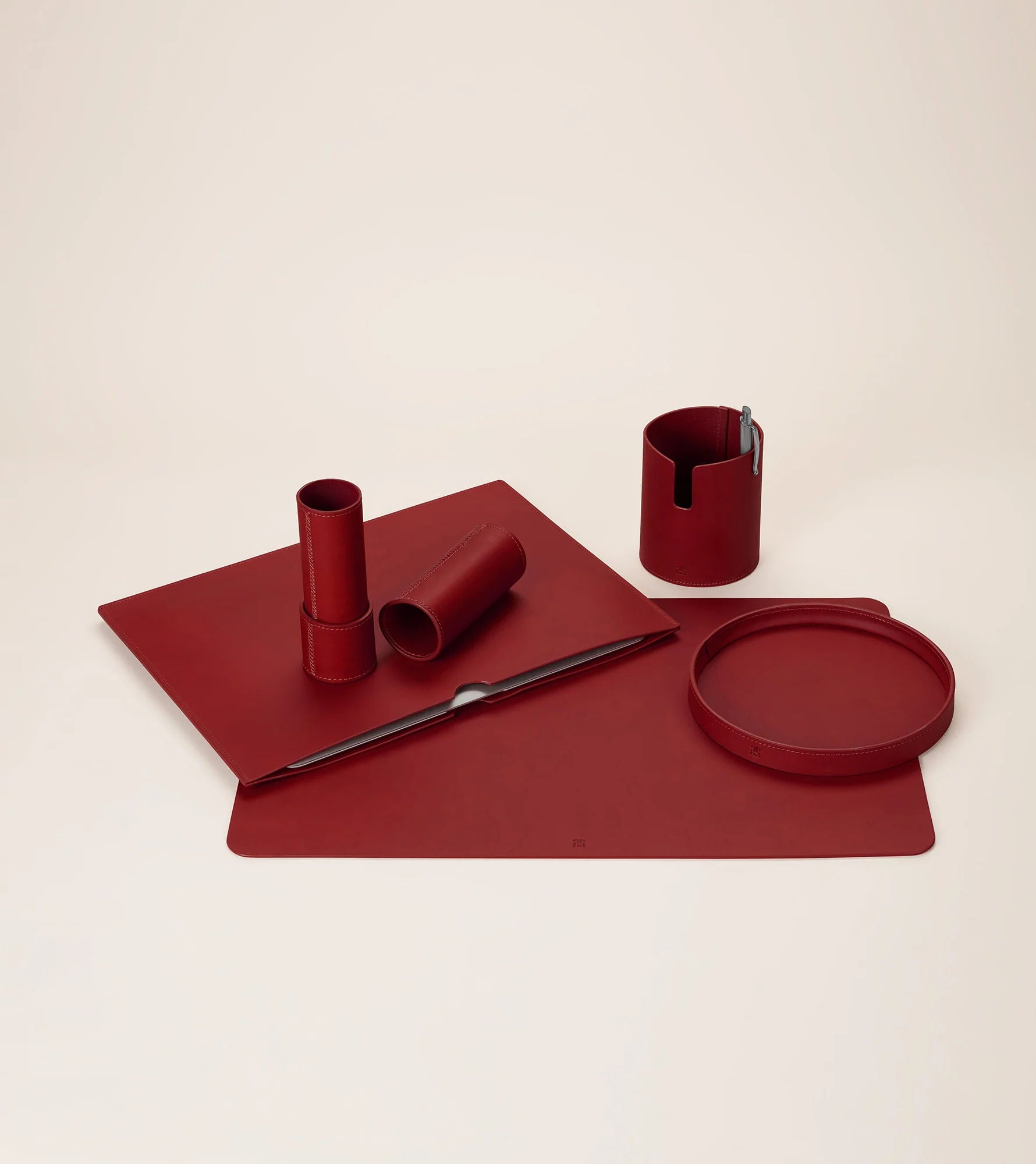Round Leather Trinket Tray - Image 30