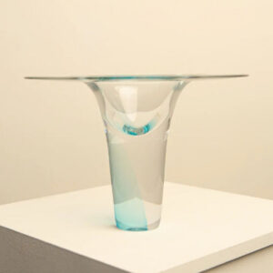 1960s Wide Glass Hat Vase
