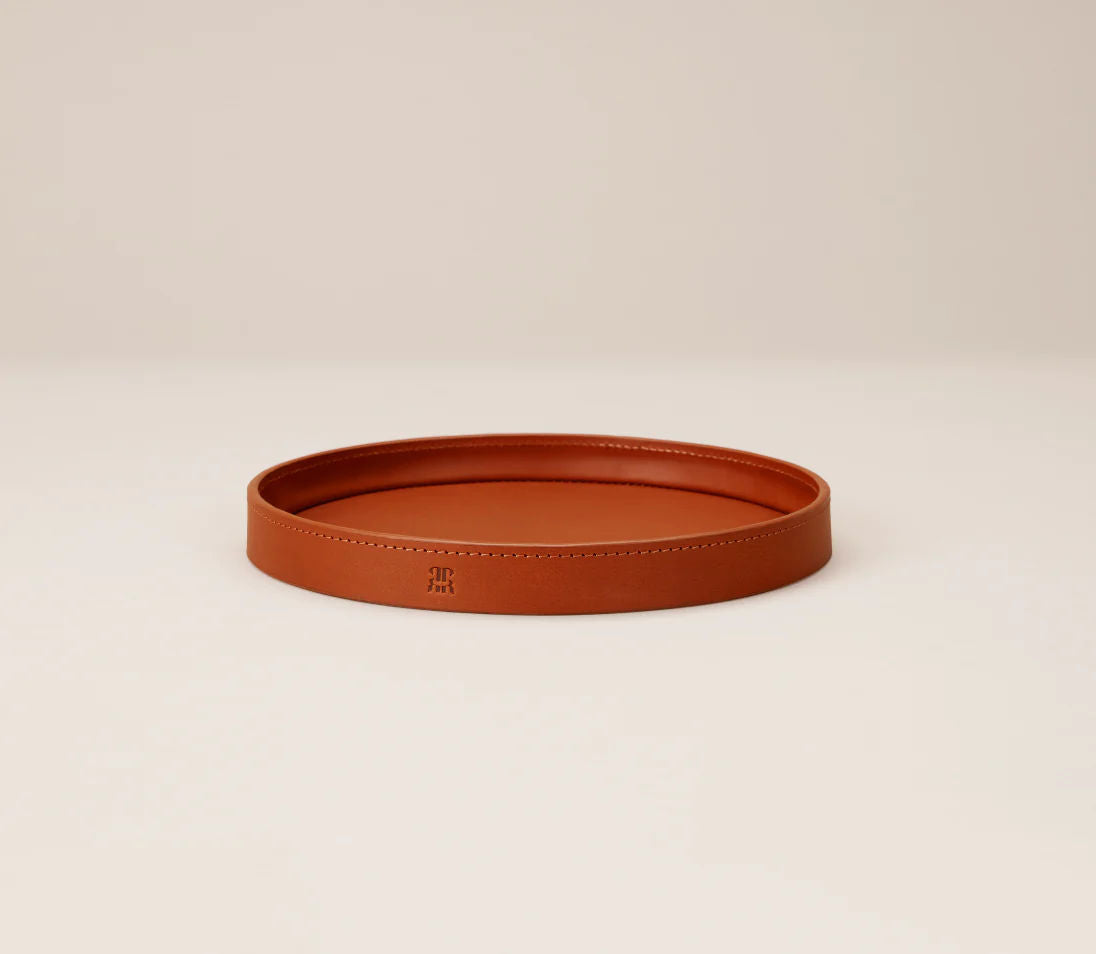 Round Leather Trinket Tray - Image 6