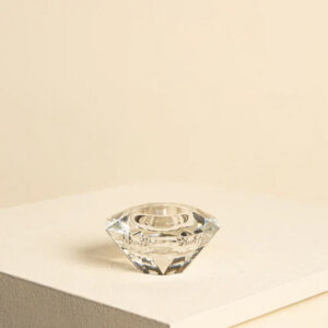 Transparent Faceted Glass Storage Tray