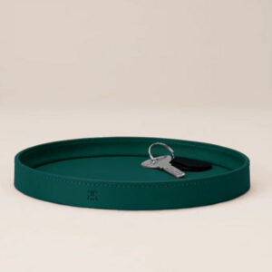 Round Leather Trinket Tray