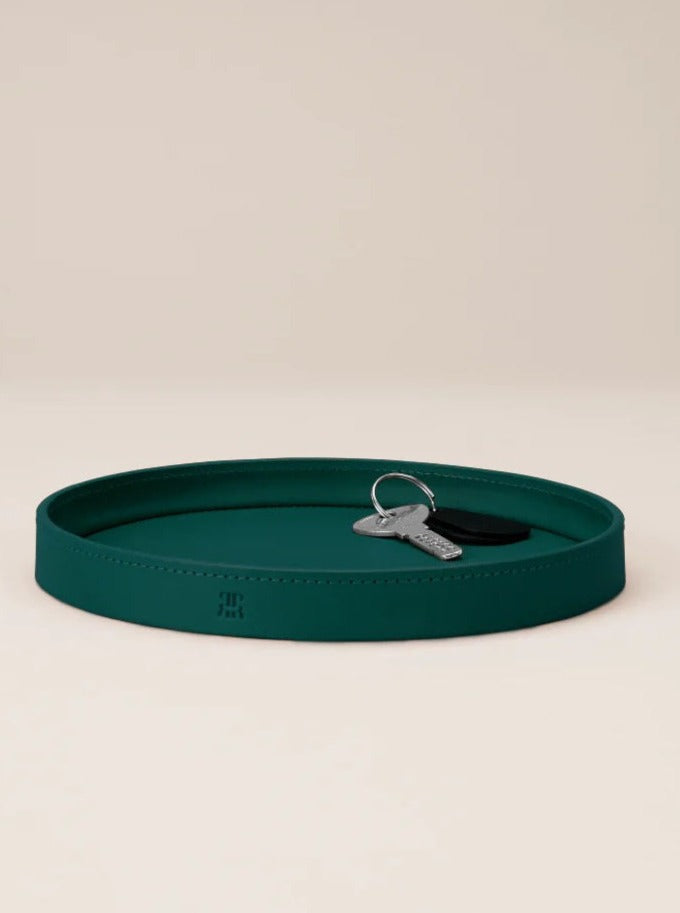 Round Leather Trinket Tray