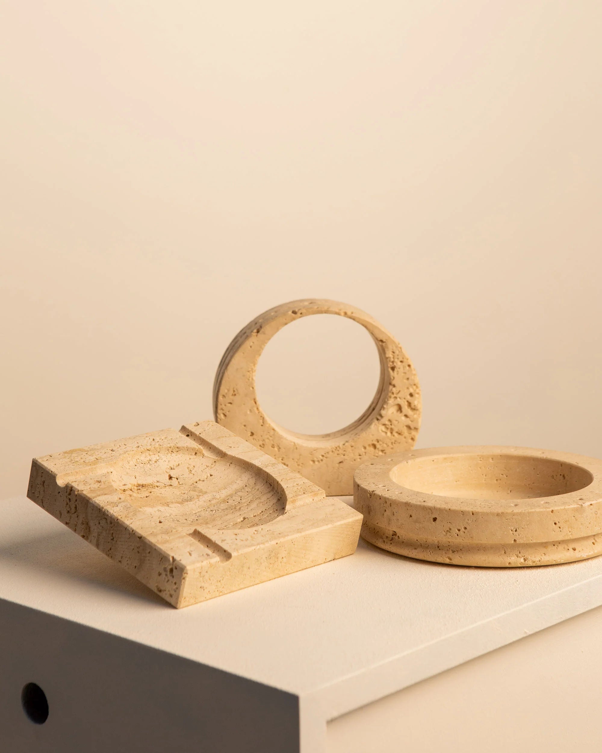 Natural Travertine Desk Accessory Set - Image 3