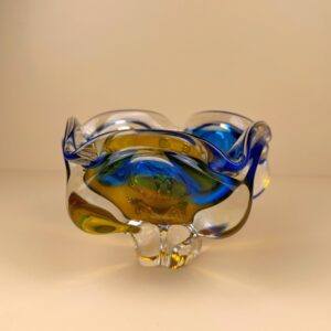 Mid-Century Bohemian Glass Bowl