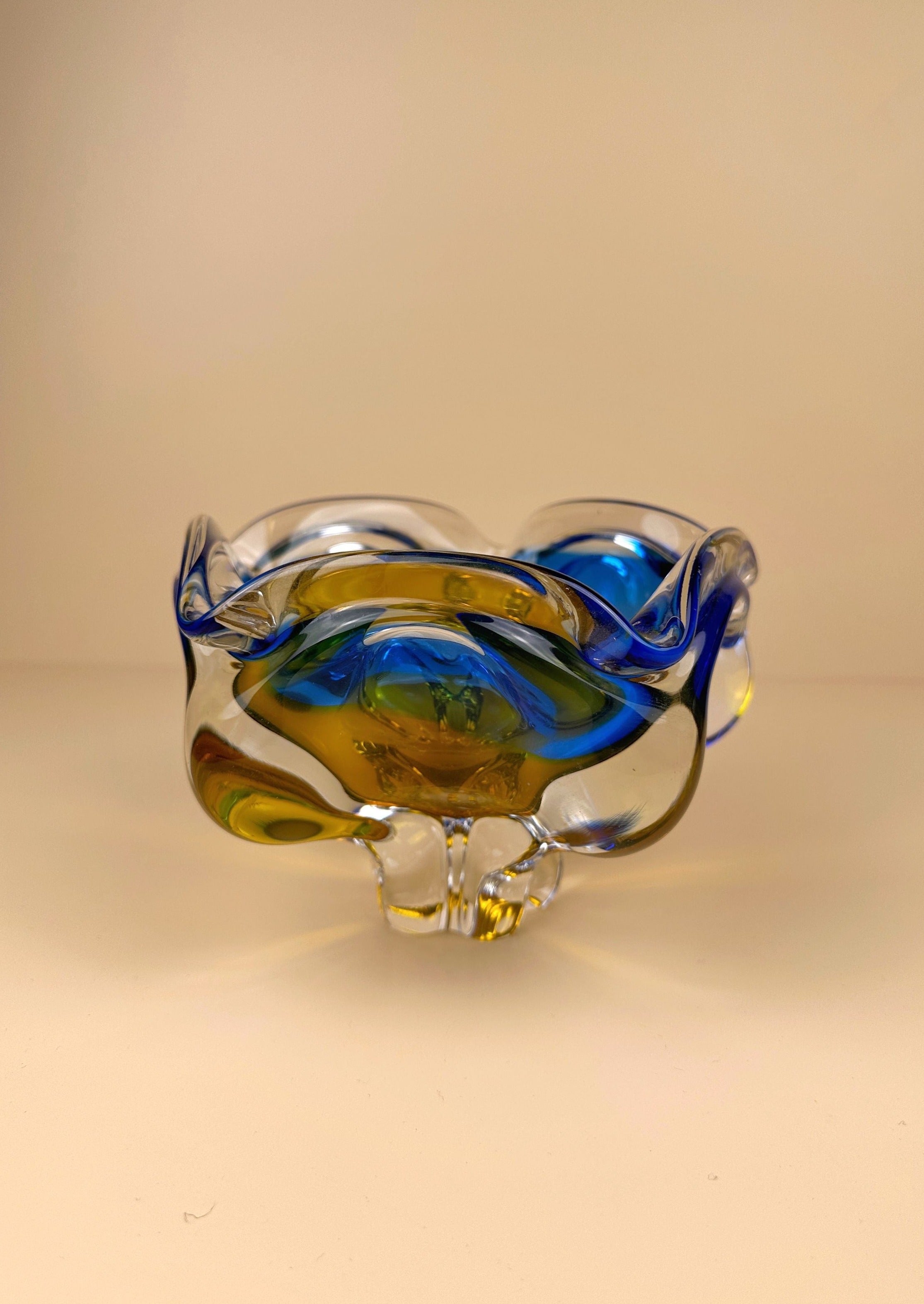 Mid-Century Bohemian Glass Bowl