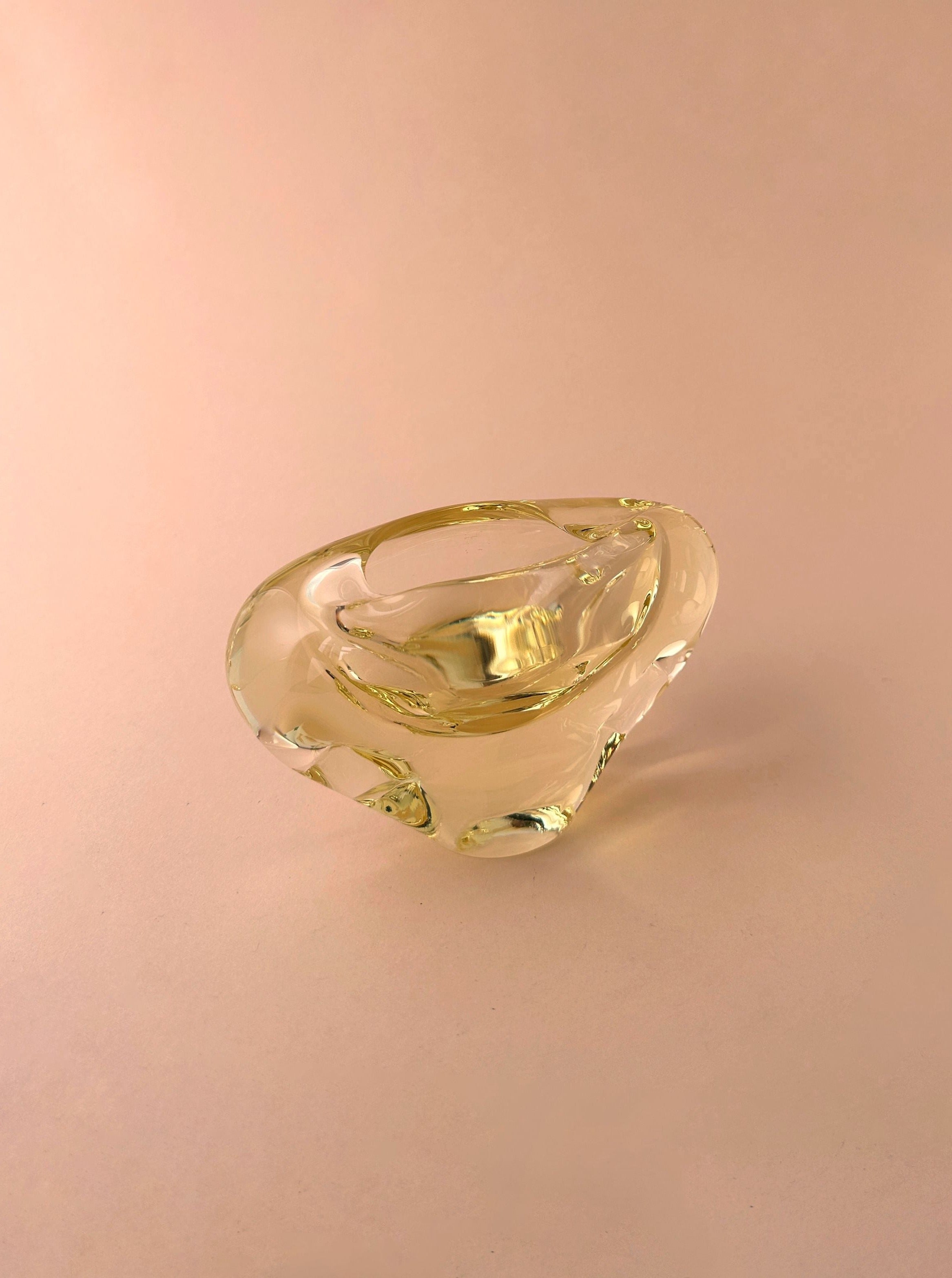 Citrine Glass Decorative Ashtray - Image 2