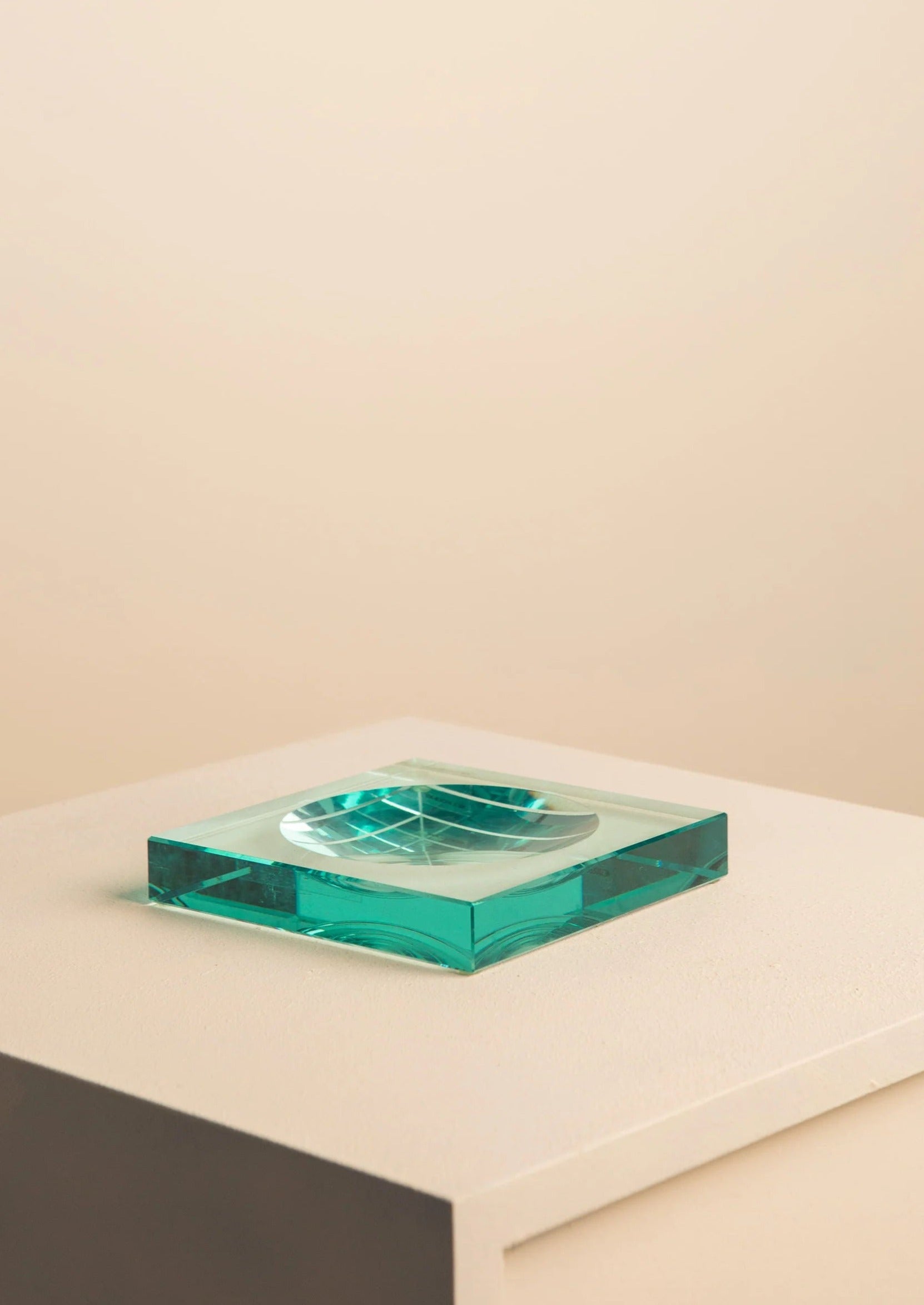 Low Clear Glass Catchall Tray