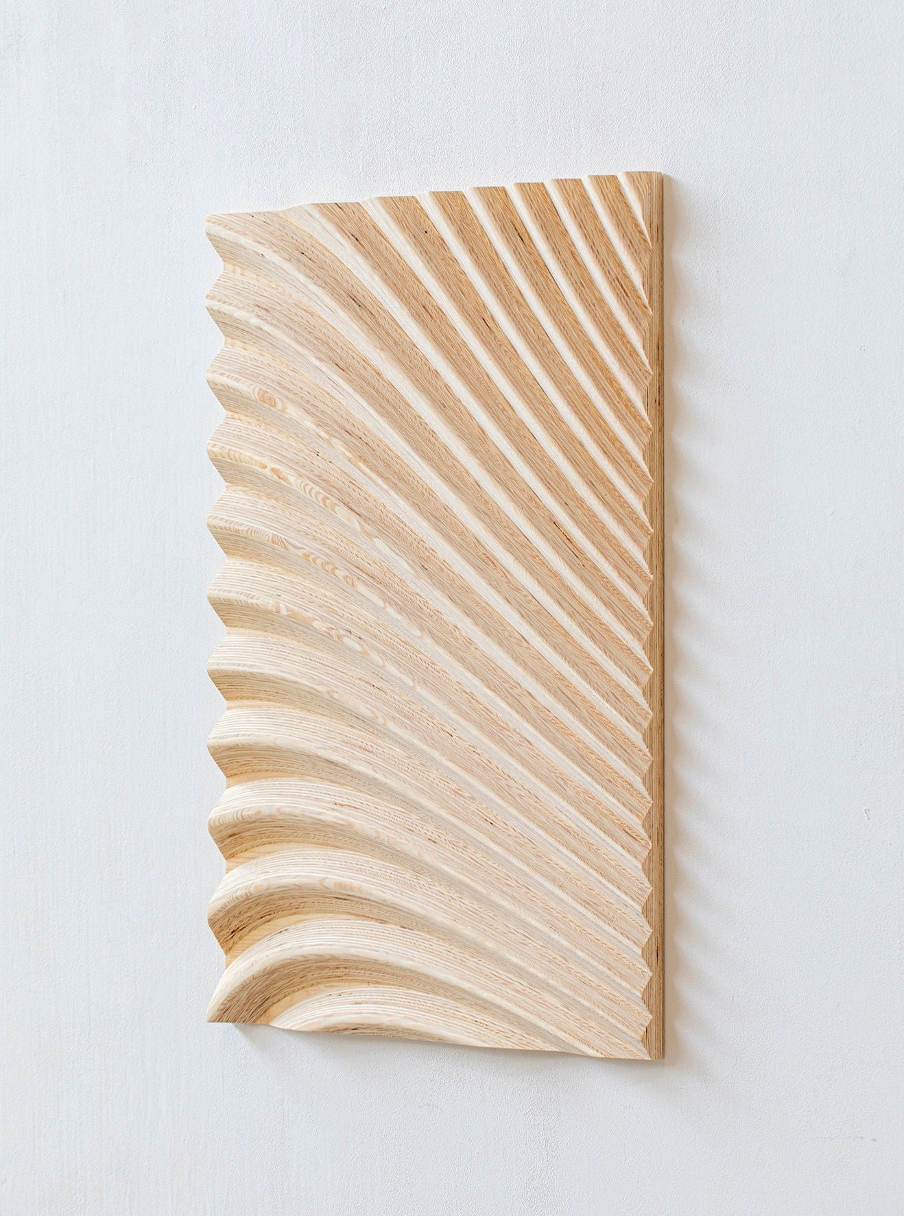 Natural Wood Wave Wall Panel - Image 3