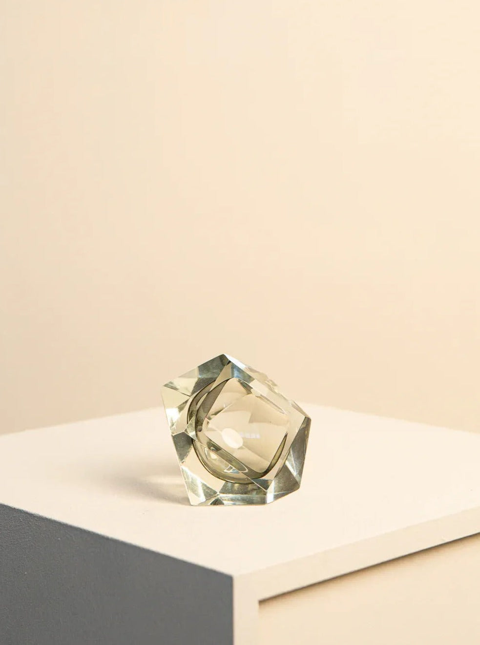 Black Faceted Glass Catchall Ashtray - Image 2