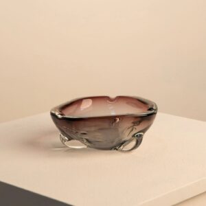 Mauve Transparent Glass Ashtray