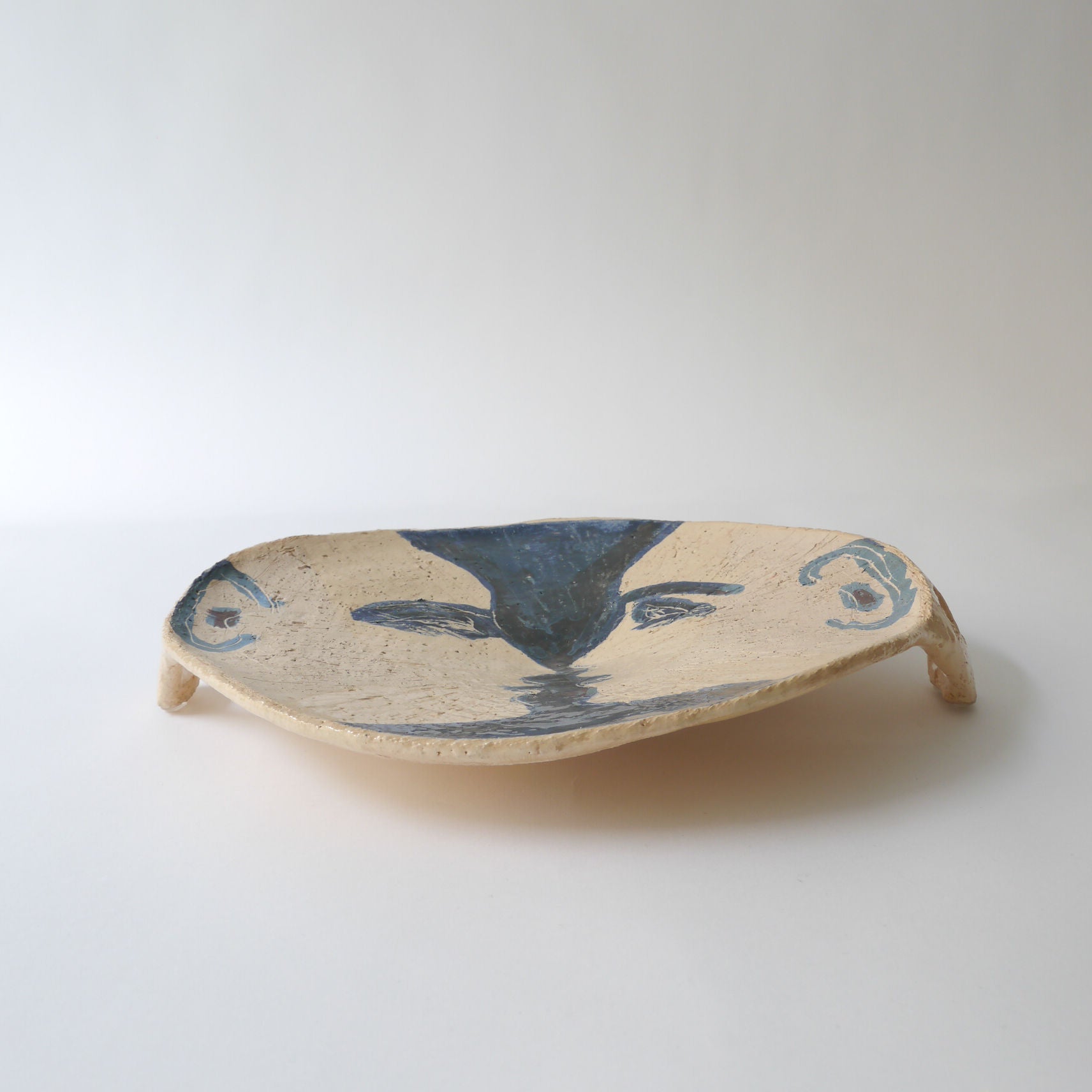 Hand-Painted Face Ceramic Display Plate - Image 8