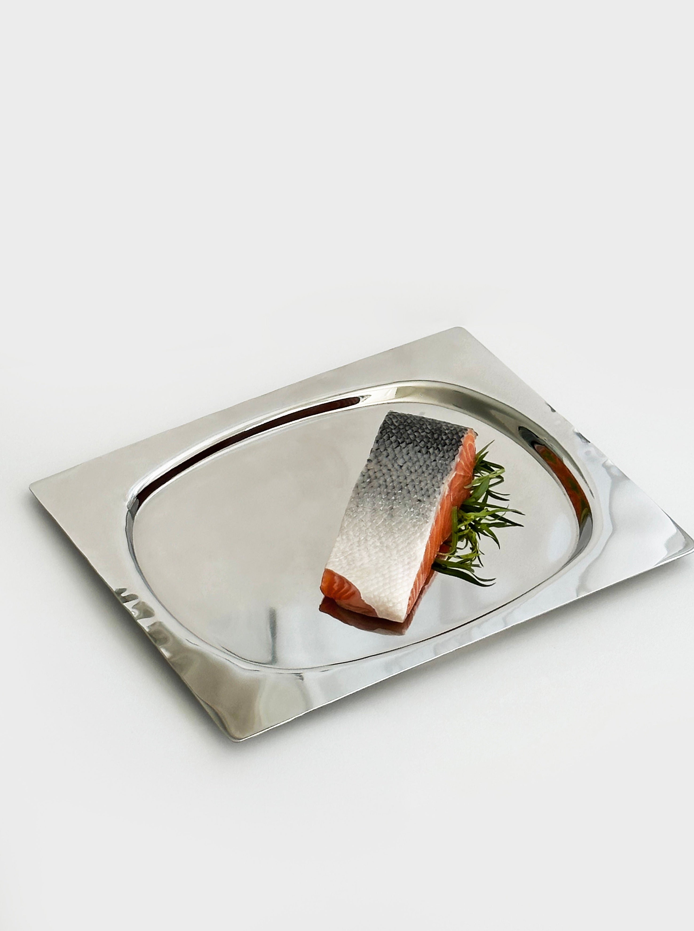 Polished Stainless Steel Serving Tray - Image 2