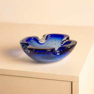 Blue Murano Glass Flower Catchall