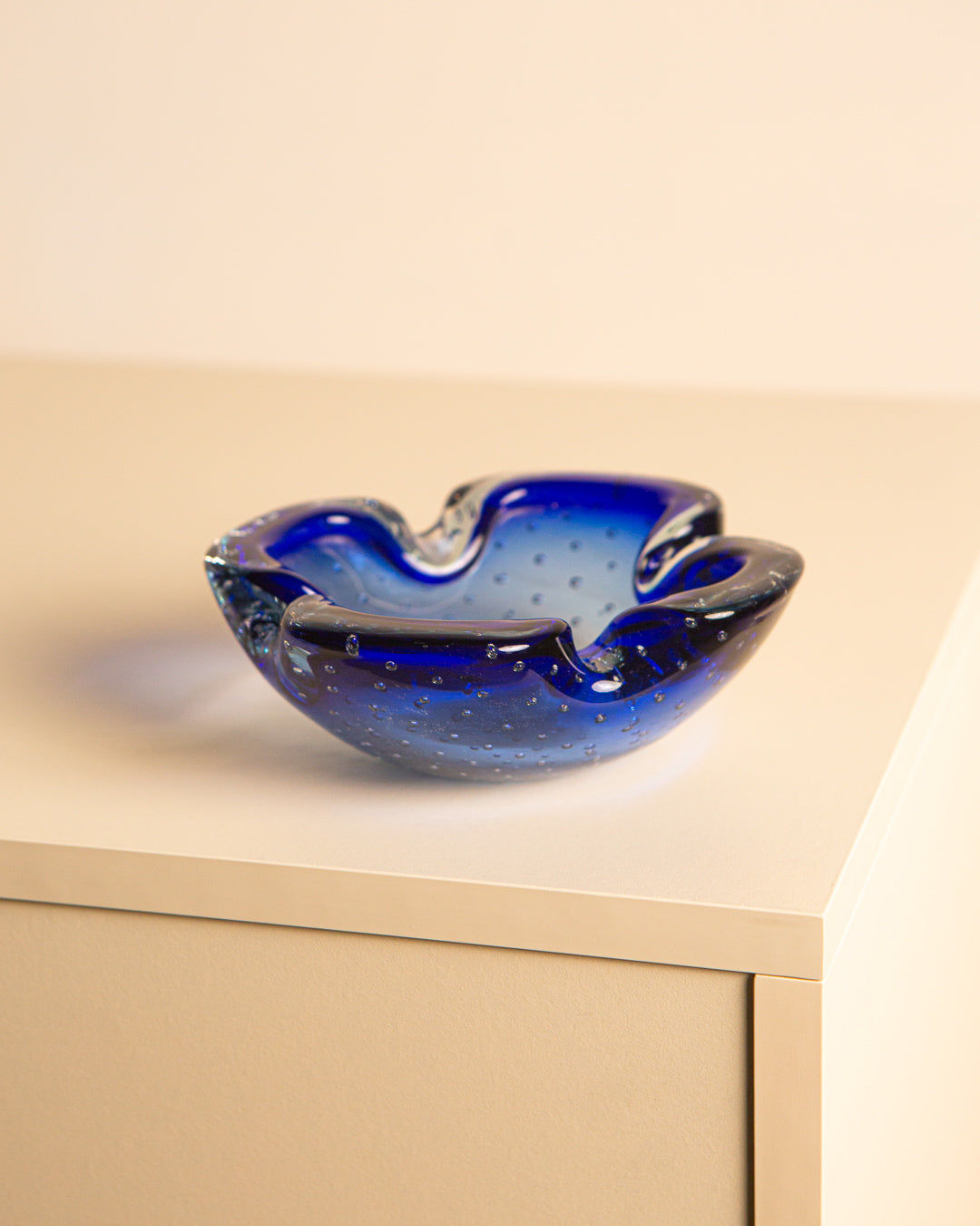 Blue Murano Glass Flower Catchall
