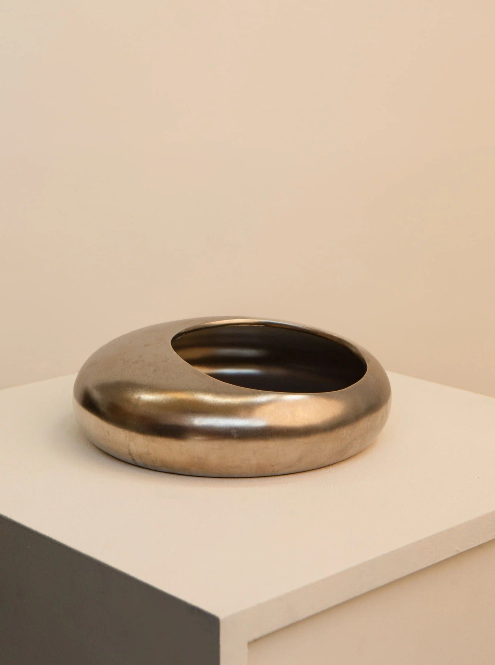 Metallic Effect Ceramic Catchall Bowl