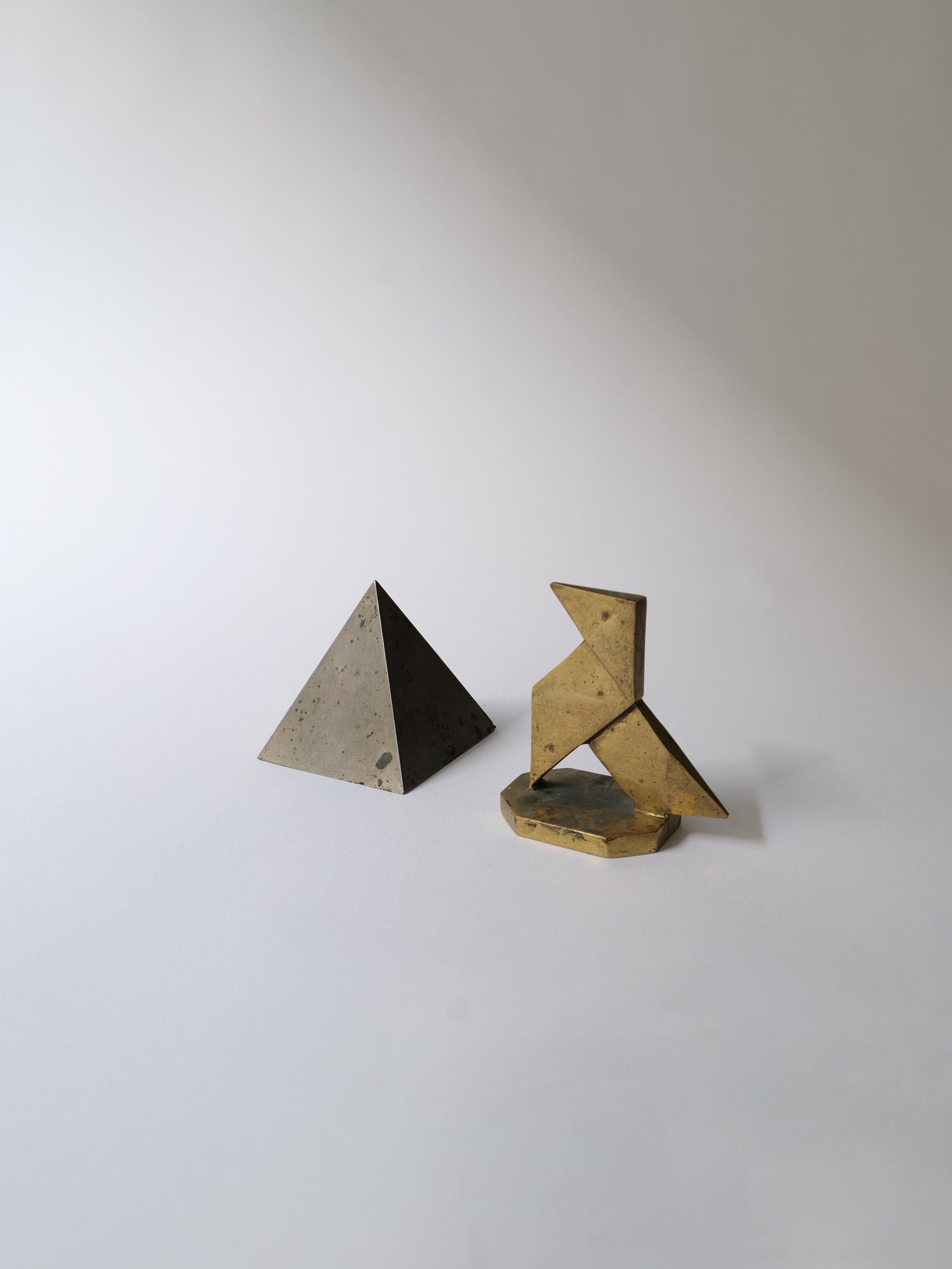 Pair of Bronze Geometric Paperweights - Image 4
