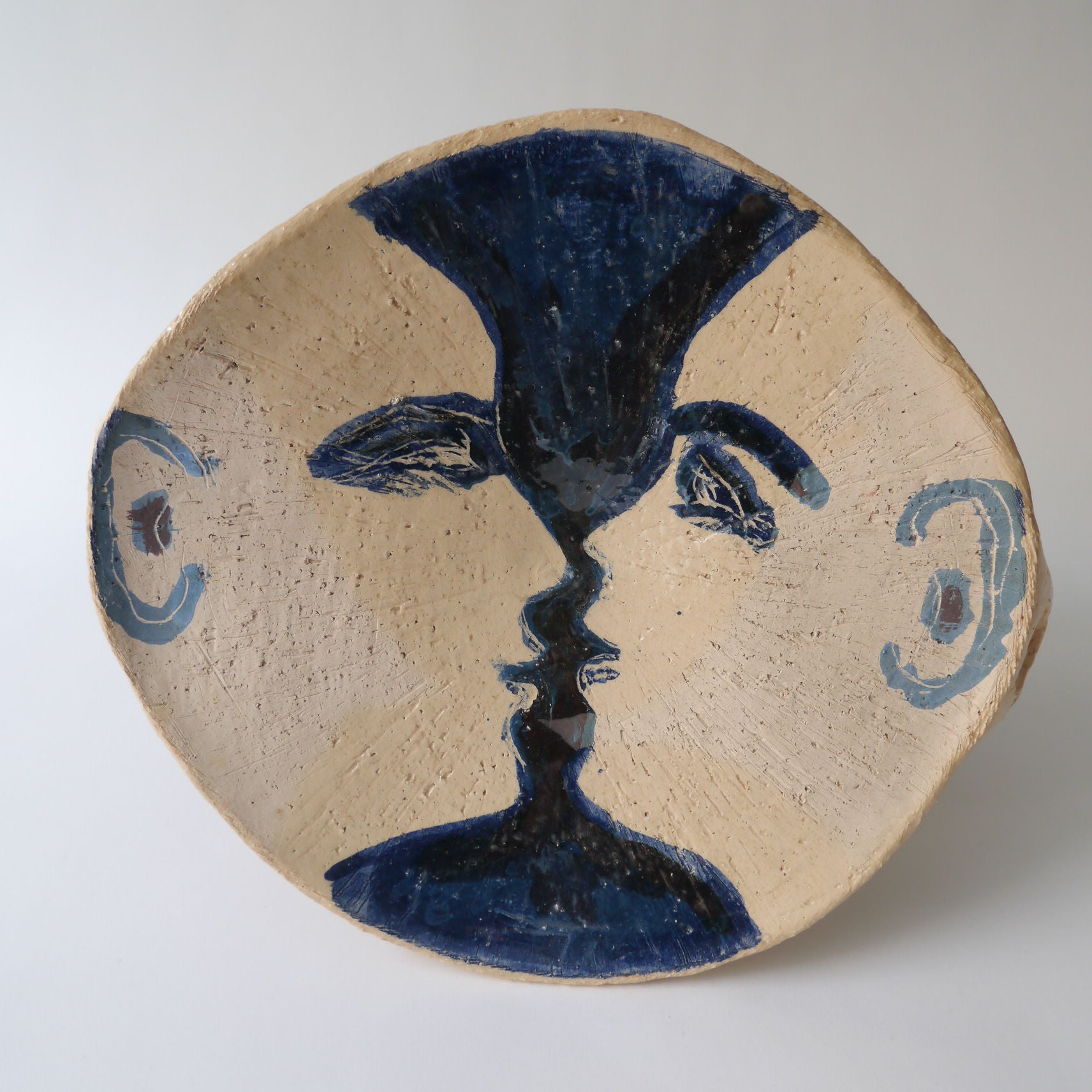 Hand-Painted Face Ceramic Display Plate - Image 6