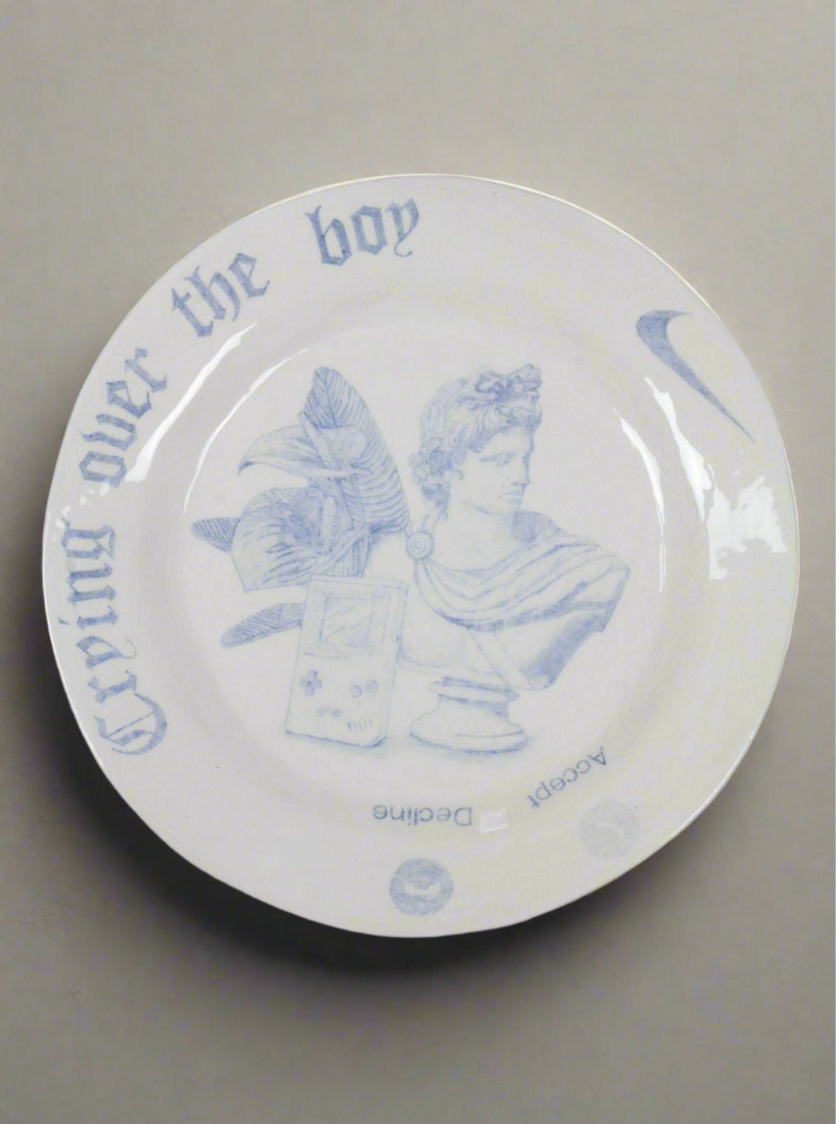 Abstract Face Ceramic Decorative Plate