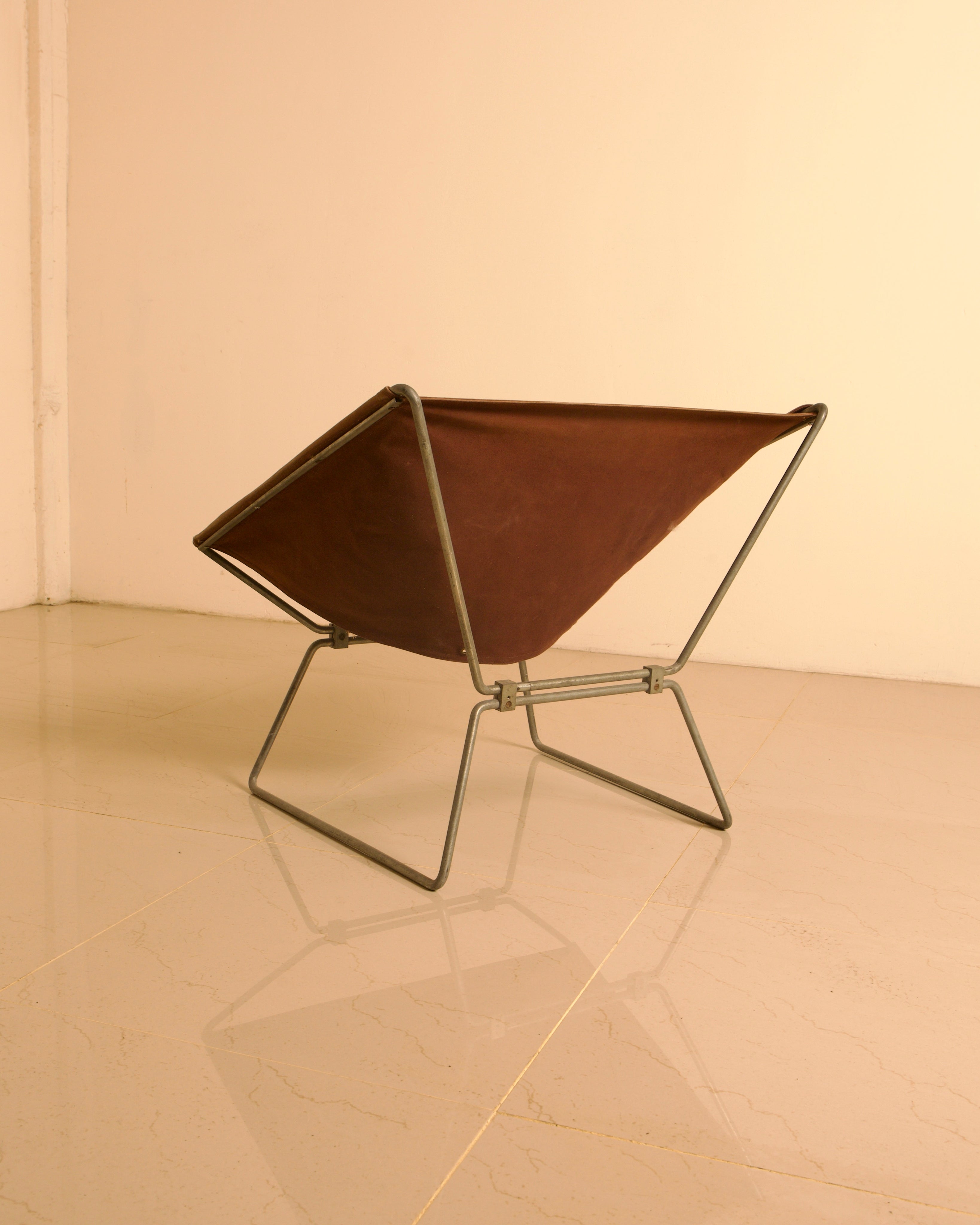 1950s Canvas Lounge Armchair - Image 6
