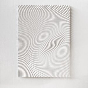 Oversized White Wave Wall Panel
