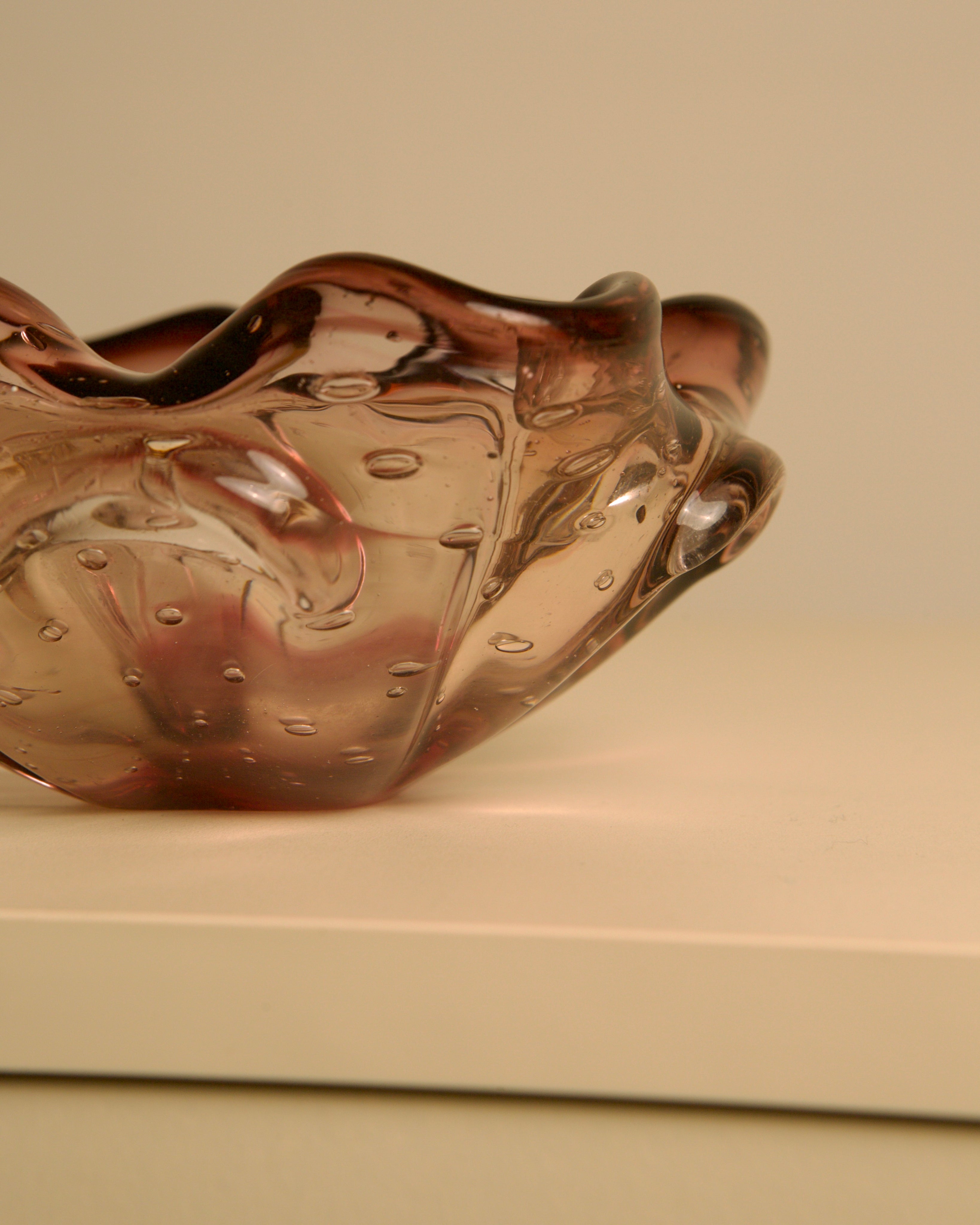 Amber Murano Glass Flower Ashtray - Image 4