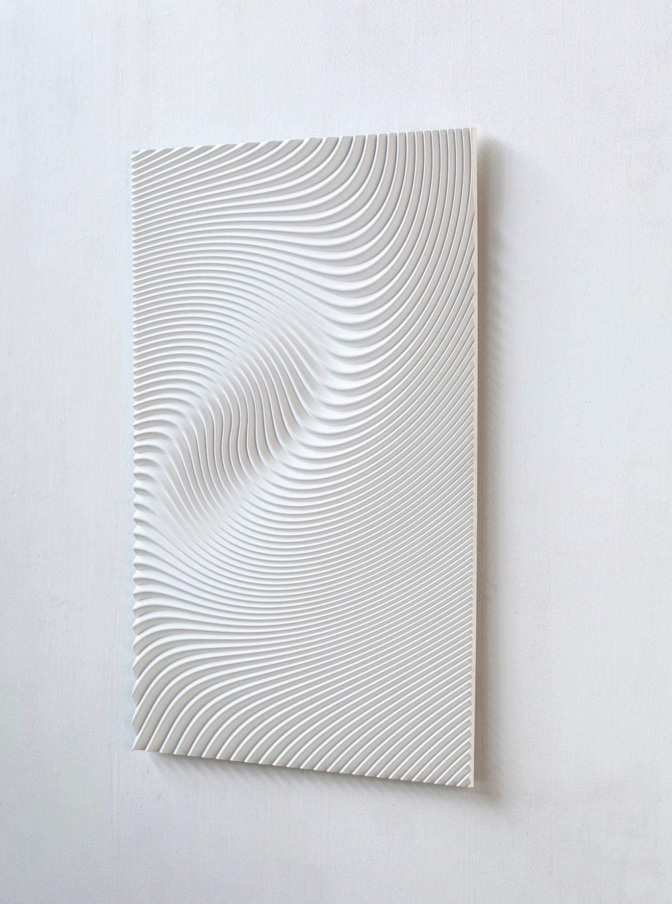 Oversized White Wave Wall Panel - Image 2