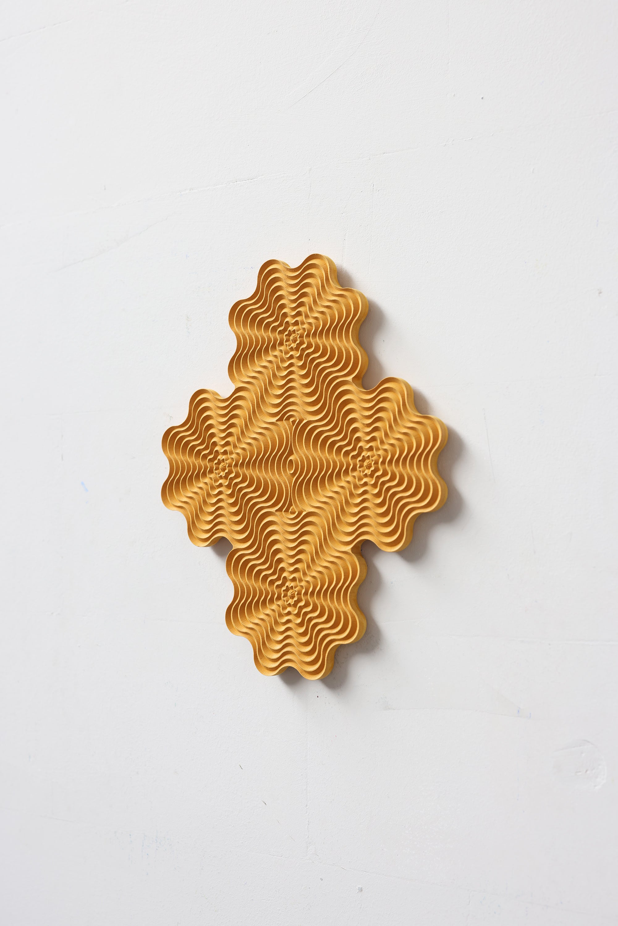 Ochre Carved Wood Wall Sculpture